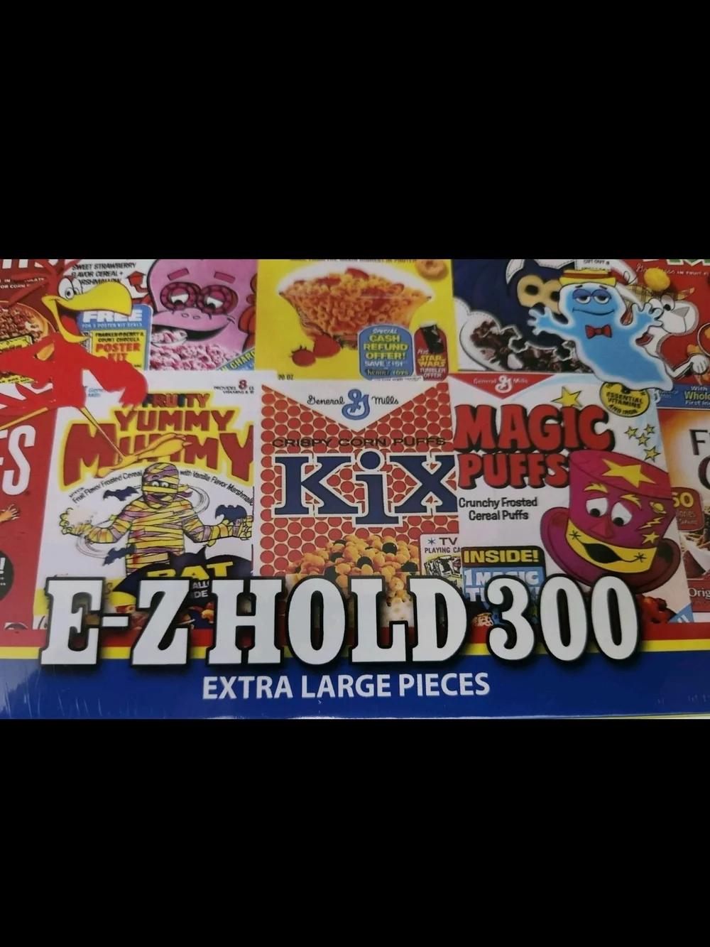 White Mountain I Love Cereal 300-Piece Large E Z Hold Pieces Puzzle Cereal Boxes
